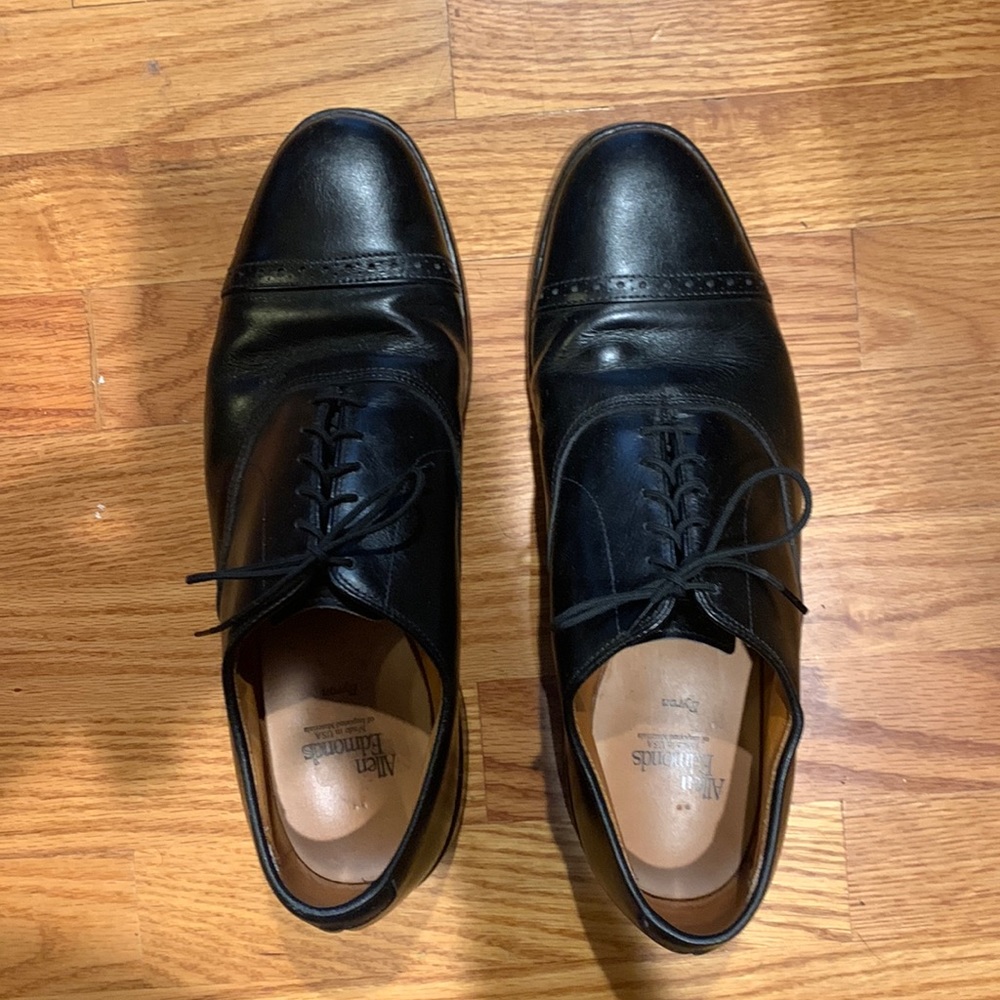 Allen Edmonds black dress shoe, Byron, 10D, very good condition